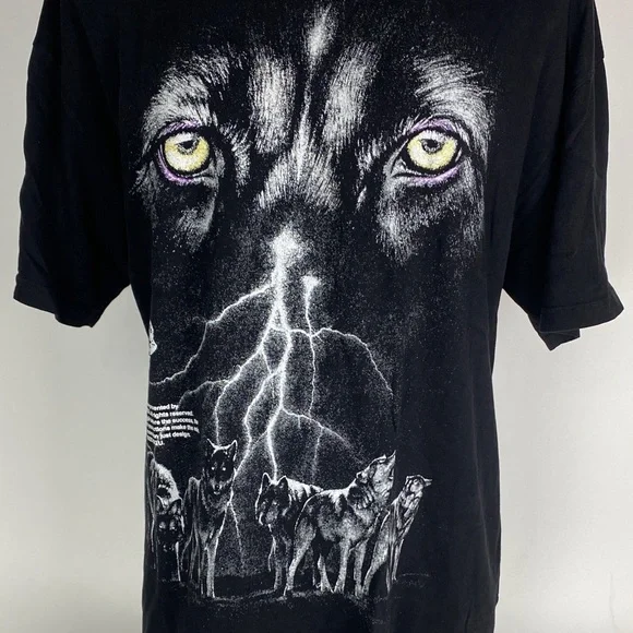 Darc Sport Wolves Eyes Of The Storm Premium Large T’Shirt Black - Picture 3 of 9